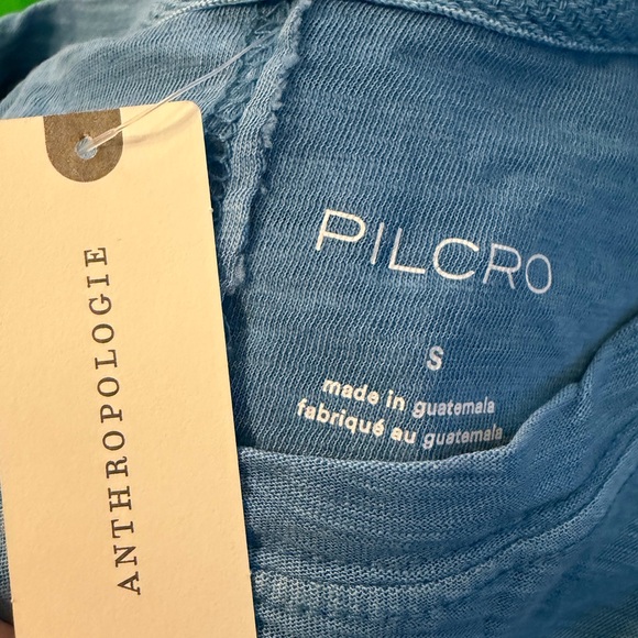 NWT Pilcro Light Blue Short-Sleeve Slub Knit Tee - Picture 3 of 4